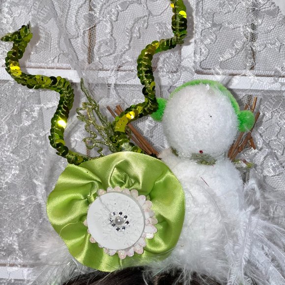 Christmas Neon Green Snowman Headband - Christmas Top hat| Tacky Christmas Party main image 5